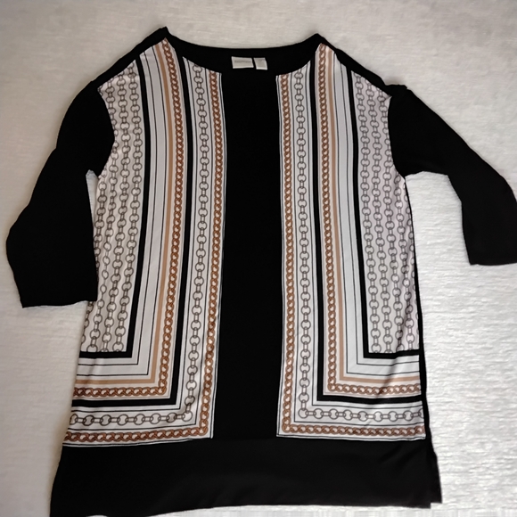 Zenergy by Chico's Tops - Chic Black and Brown Women's Blouse